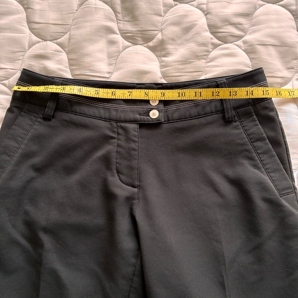 Adidas Pants Trousers Slacks Straight Leg Black Women’s Sz 2 Embroidered Logo - Picture 5 of 12